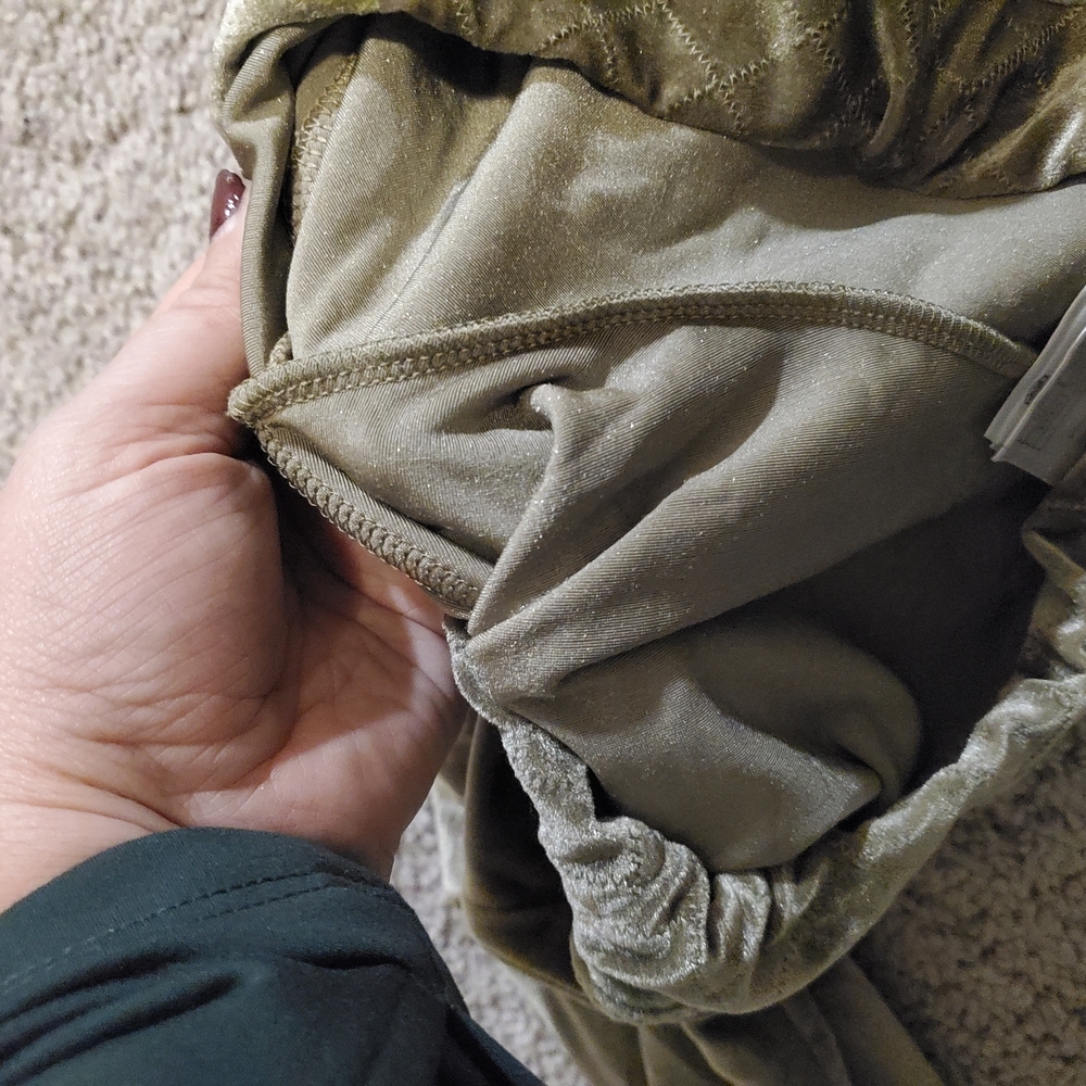 Vintage CHANEL Olive Green Velour Soft and Comfortable Pants Small - Picture 8 of 12
